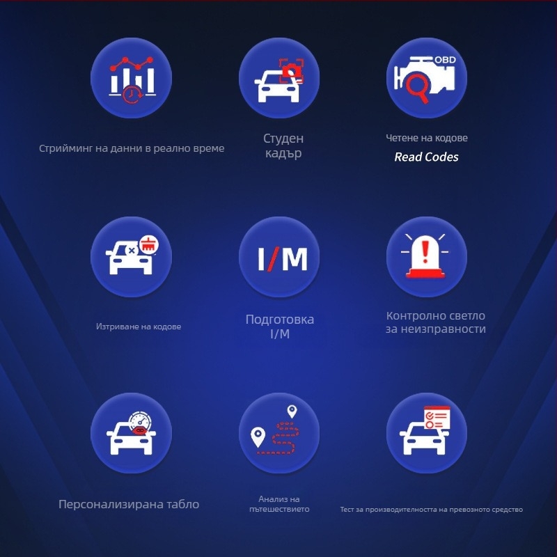 OBD диагностичен инструмент, ELM327 V2.1, Bluetooth 5.1, 12V, Модел XL-OBDII V2.1, -40°C до 65°C