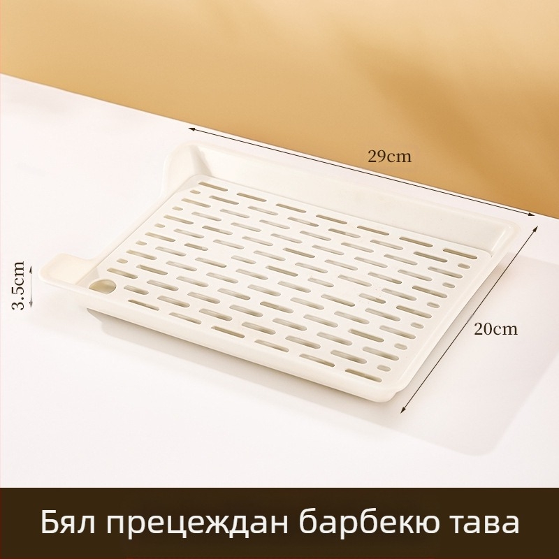 PP квадратна чиния с дренажна мрежа, персонализиран печат на лого, неподходяща за микровълнова, модерен минималистичен стил