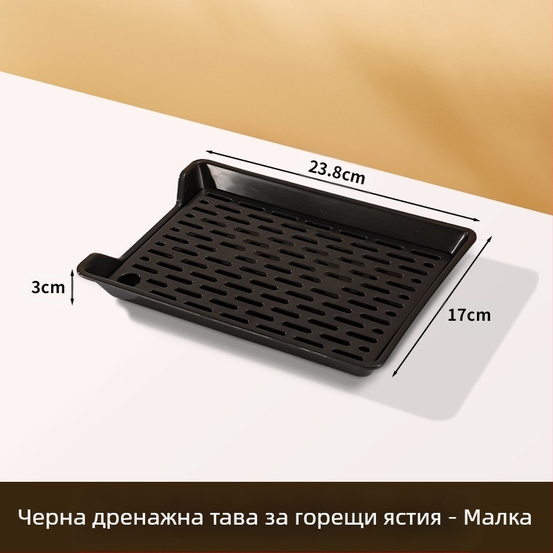 PP квадратна чиния с дренажна мрежа, персонализиран печат на лого, неподходяща за микровълнова, модерен минималистичен стил