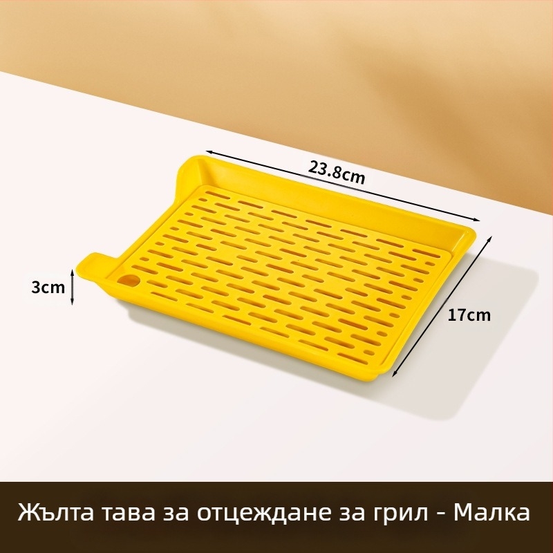 PP квадратна чиния с дренажна мрежа, персонализиран печат на лого, неподходяща за микровълнова, модерен минималистичен стил
