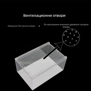 Акрилна интегрирана кутия за влечуги с против течове — за змии, гекони, рогати жаби, паяци и костенурки