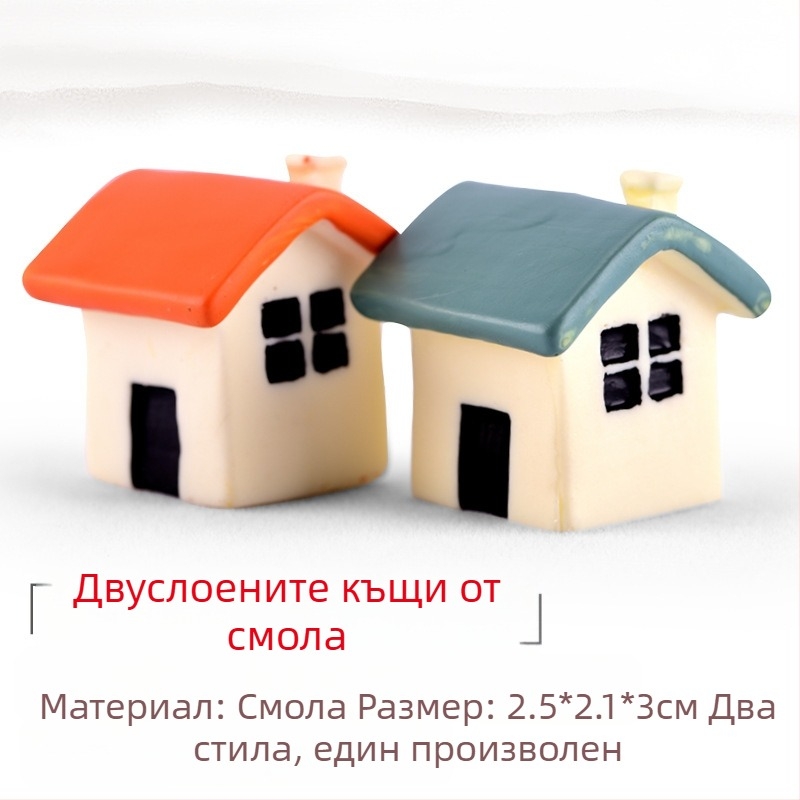 Смолена миниатюрна ландшафтна композиция със сукуленти, декоративна бонсай фигура и модел за декорация