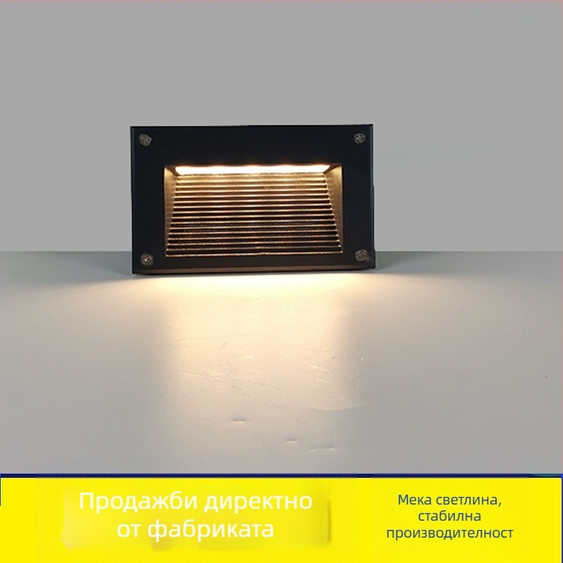 LED осветление за стъпала, външно водоустойчиво вградно, модел 2245, 220V вход, 10 LED, 110 lm, IP55