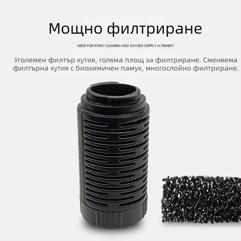 Garix мини филтър за аквариум — вградена изключително тих филтърна камера и помпа за кислород, три в едно; пластмасов корпус, 0,16 кг