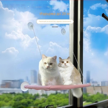 Котешки хамак с вакуумни чашки – подходящ за всички сезони, подвесено котешко гнездо