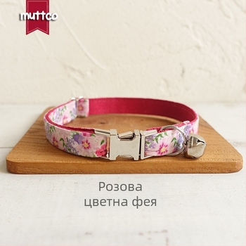 Muttco котешка нашийница, флорален мотив, полиестер, модел UCC-048