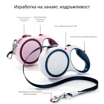 Hippy Dog автоматична разтягаща се каиш за кучета – нейлон, автоматично удължаване, подходяща за кучета от всички размери, 24 бр./кутия