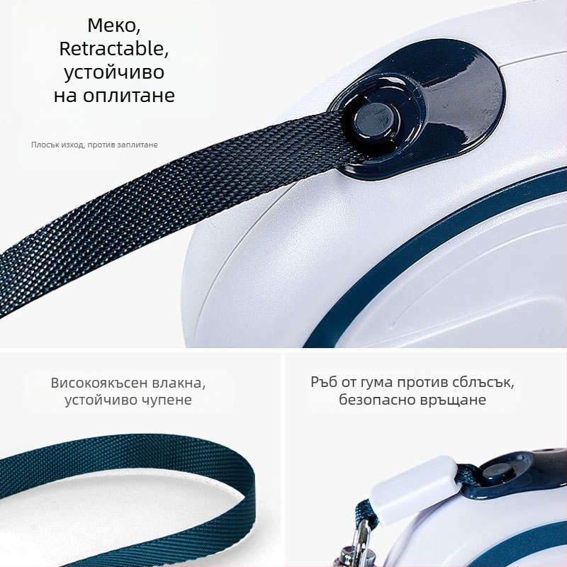 Hippy Dog автоматична разтягаща се каиш за кучета – нейлон, автоматично удължаване, подходяща за кучета от всички размери, 24 бр./кутия