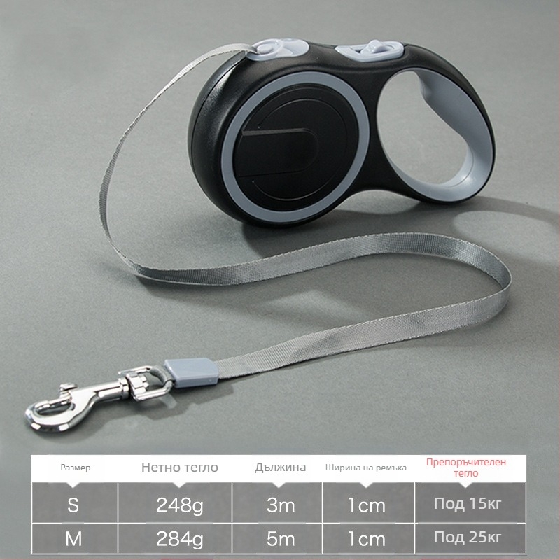 Hippy Dog автоматична разтягаща се каиш за кучета – нейлон, автоматично удължаване, подходяща за кучета от всички размери, 24 бр./кутия