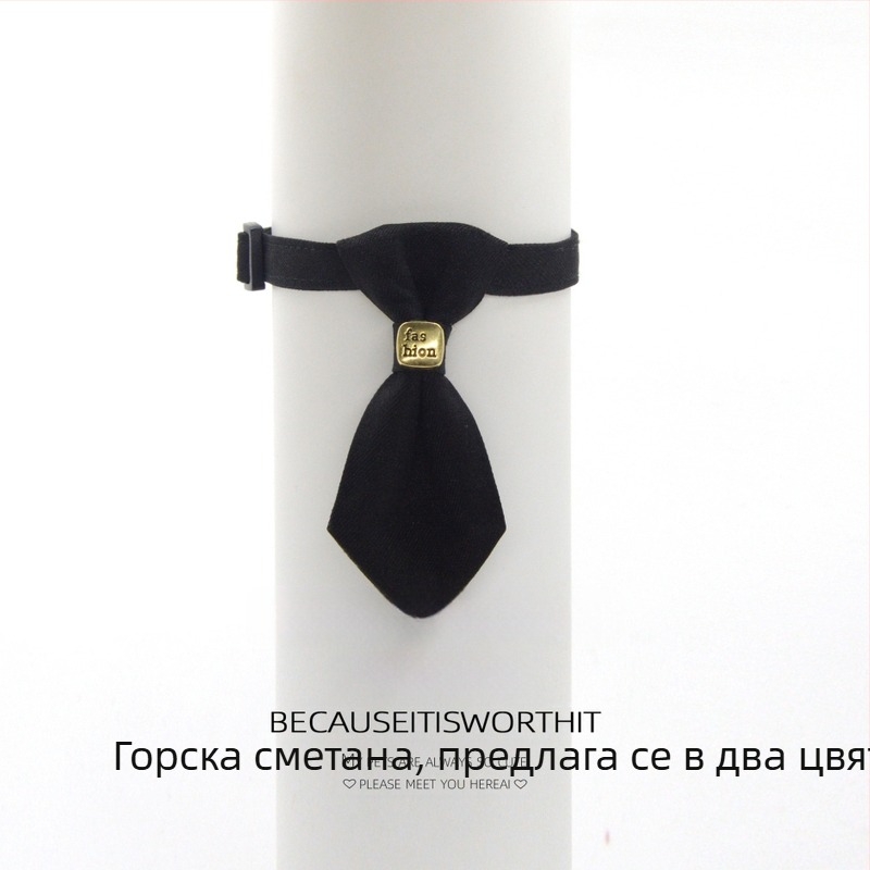 Елегантен нашийник с вратовръзка за кучета и котки, аксесоар за малки породи, Бишон Фризе