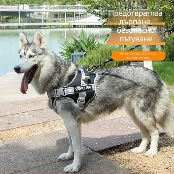 Нейлонов гръден хенш тип седло за кучета, с прибираща се каишка — Beimu Song