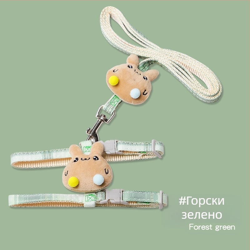 Котешки шлейф за разходки - неразтеглящ се, регулируема презрамка, тракционен ремък за котки, материал: найлоново въже с метални и ABS закопчалки