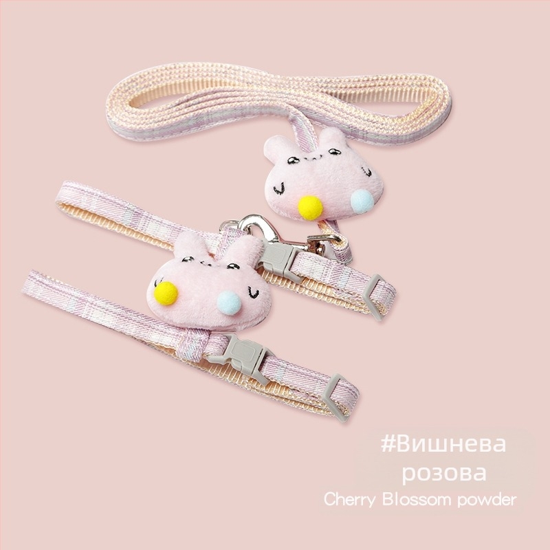 Котешки шлейф за разходки - неразтеглящ се, регулируема презрамка, тракционен ремък за котки, материал: найлоново въже с метални и ABS закопчалки