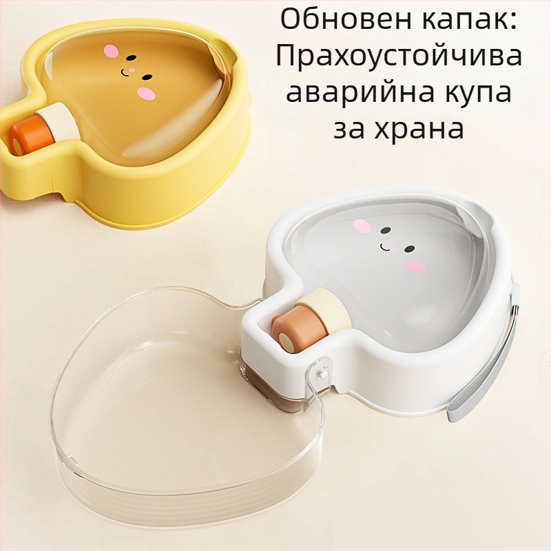 Бутилка за вода за кучета – преносима пластмасова чашка за пиене за разходки, ръчно хранене (Пластмасова; Без внос; Без автоматично хранене)