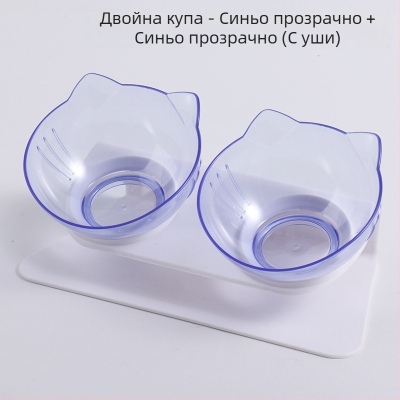 Автоматична купа за храна и вода за котки и кучета с наклонен дизайн — единична или двойна купа