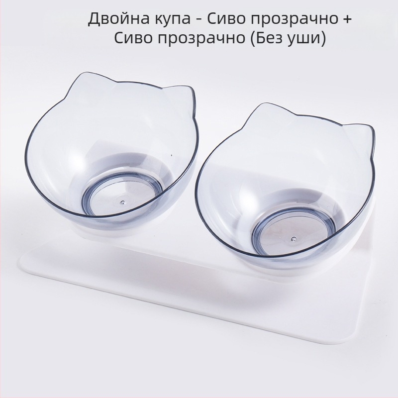 Автоматична купа за храна и вода за котки и кучета с наклонен дизайн — единична или двойна купа
