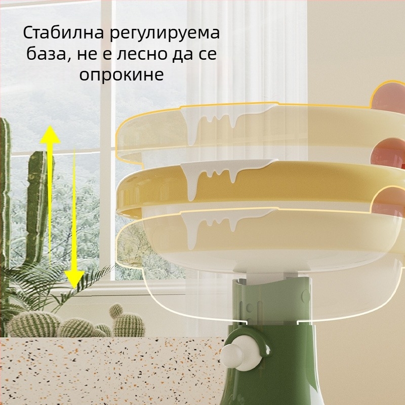 Керамична котешка купа със регулируема височина, устойчива на преобръщане конструкция и широк отвор за лесно пълнене