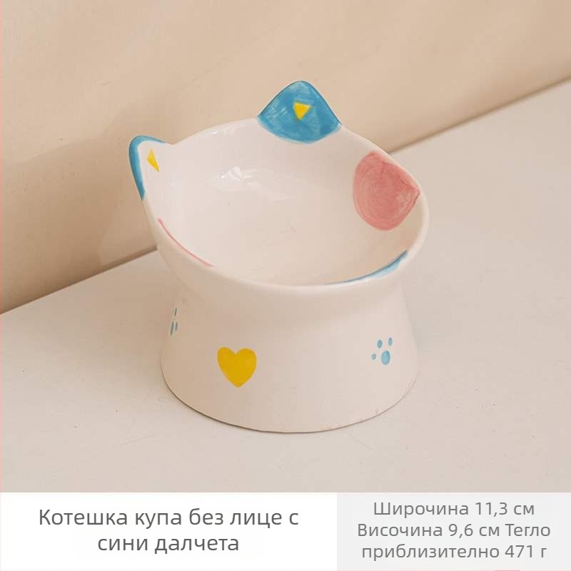 Керамична котешка купа с висока стойка - марка Because of sheng; Категория: Инструменти за хранене за домашни любимци; Подходяща за котки; Опаковка: 100 бр.