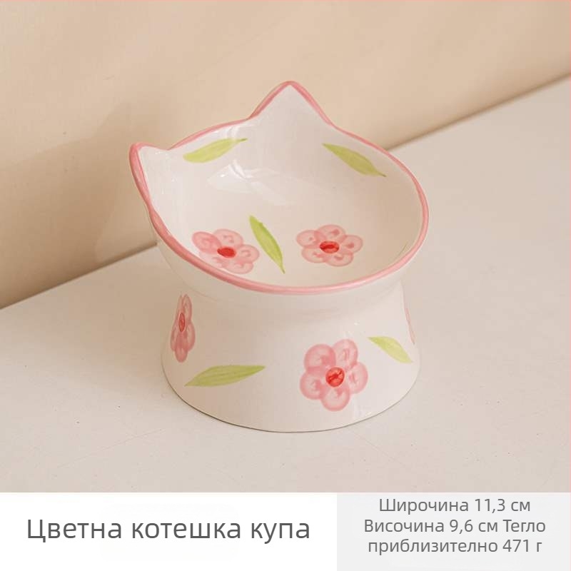 Керамична котешка купа с висока стойка - марка Because of sheng; Категория: Инструменти за хранене за домашни любимци; Подходяща за котки; Опаковка: 100 бр.