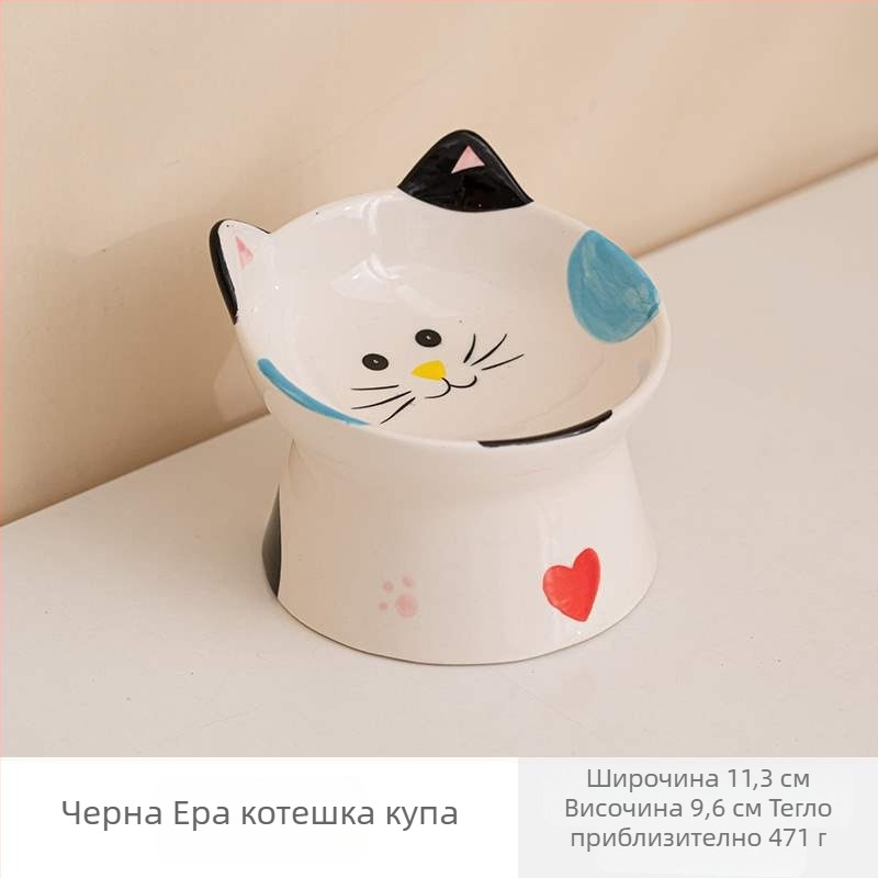 Керамична котешка купа с висока стойка - марка Because of sheng; Категория: Инструменти за хранене за домашни любимци; Подходяща за котки; Опаковка: 100 бр.