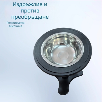 Комплект за кучета и котки за бавно хранене — защита от преобръщане, включва държател за купа, неръждаеми купи и плочи за бавно хранене с триъгълна подставка