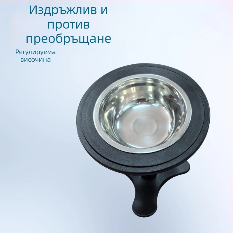 Комплект за кучета и котки за бавно хранене — защита от преобръщане, включва държател за купа, неръждаеми купи и плочи за бавно хранене с триъгълна подставка