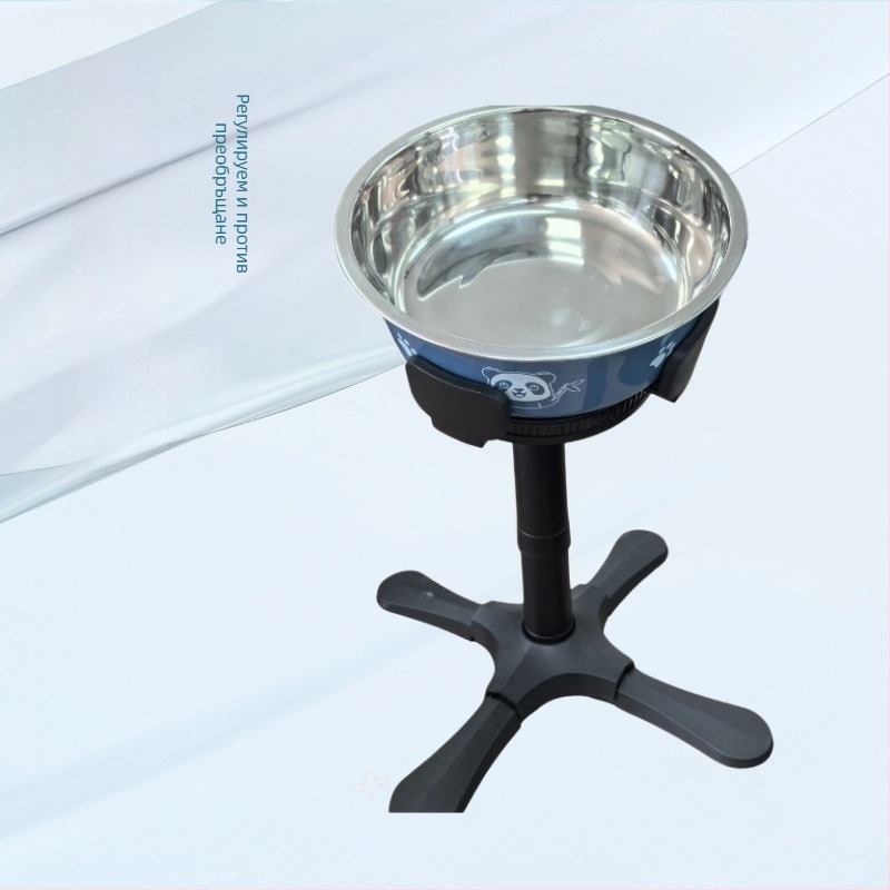 Комплект за кучета и котки за бавно хранене — защита от преобръщане, включва държател за купа, неръждаеми купи и плочи за бавно хранене с триъгълна подставка