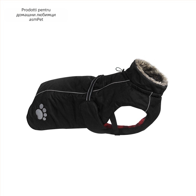 Asmpet кучешко палто от памук с интегрирана шлейка — дрехи за домашни любимци, зимна топлина