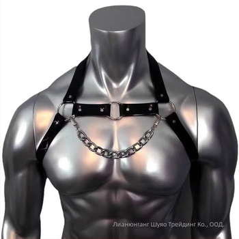 Мъжки фетиш бельо с презрамки и вериги, еротично униформено допълнение, полиестер 90–95%