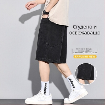 Памучни къси панталони с висока талия, свободна кройка, японски ретро стил, тънка материя