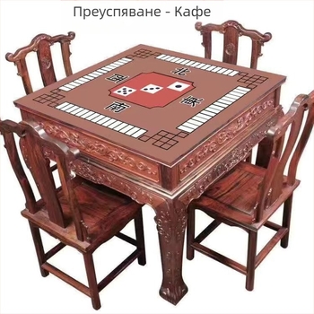 Покривка за маса в новокитайски стил, квадратна, водоустойчива, антихлъзгаща, износоустойчива, геометричен принт