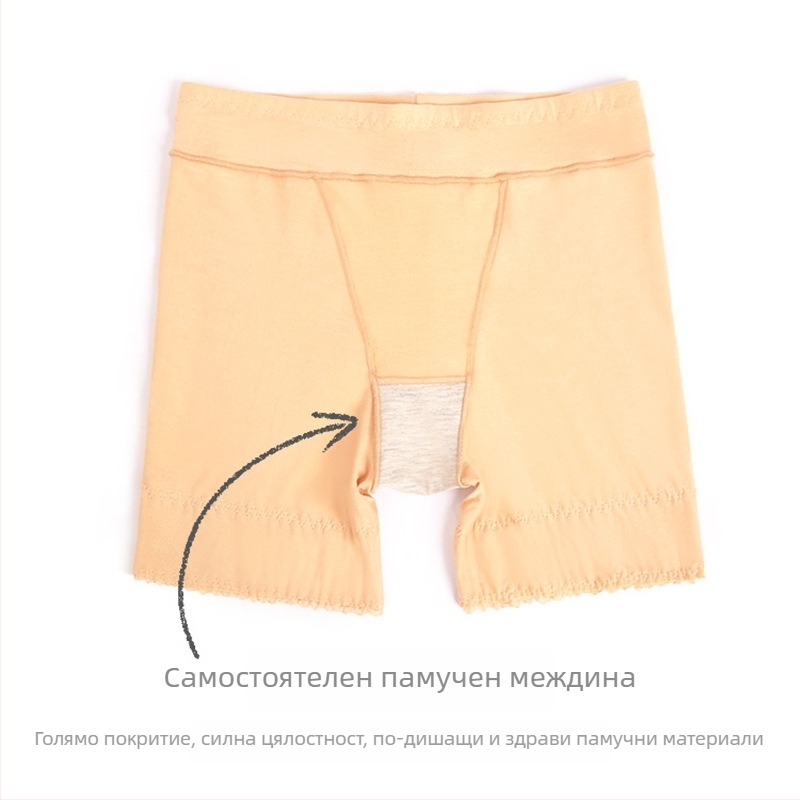 Женски безопасни къси панталони – против прозрачност, ниска талия, едноцветни памучни долни панталони с подплата от вискоза (90% памук, 80% вискоза)