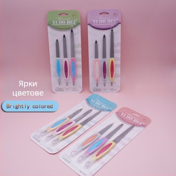 Нокътна пила от неръждаема стомана с двустранно абразивно покритие, груба и фина абразивност, многостранен дизайн