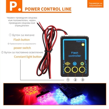 LED светлина за решетка на автомобил и камион с дистанционно управление, строб светлина, 12V, висока яркост