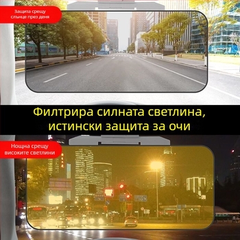 Автомобилен слънцезащитен визьор против заслепяване, дневно-нощна употреба, двойна функционалност (Материал: акрил; Монтаж: карта-вмъкване; Стил: Северен; Узор: градиент; Подходящи части: предна част)