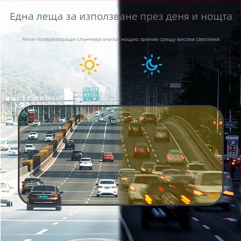 Автомобилен слънцезащитен визьор против заслепяване, дневно-нощна употреба, двойна функционалност (Материал: акрил; Монтаж: карта-вмъкване; Стил: Северен; Узор: градиент; Подходящи части: предна част)