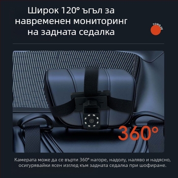 Автомобилен LCD дисплей за видеонаблюдение на бебета, модел TJ4305408, инфрачервено нощно виждане, резолюция 480x272