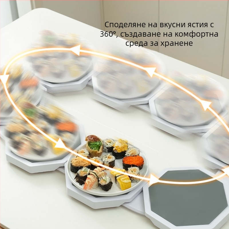 Ротационна тава за маса Lazy Susan — преносима ABS пластмаса, персонализирана с печатно лого, серия 55
