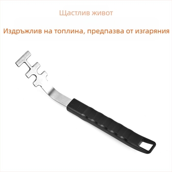 Стоманена фурна решетка с издърпваща дръжка, против изгаряне, многофункционална за печене и барбекю