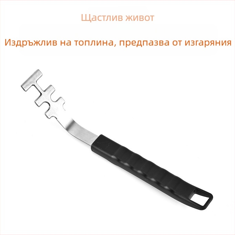 Стоманена фурна решетка с издърпваща дръжка, против изгаряне, многофункционална за печене и барбекю