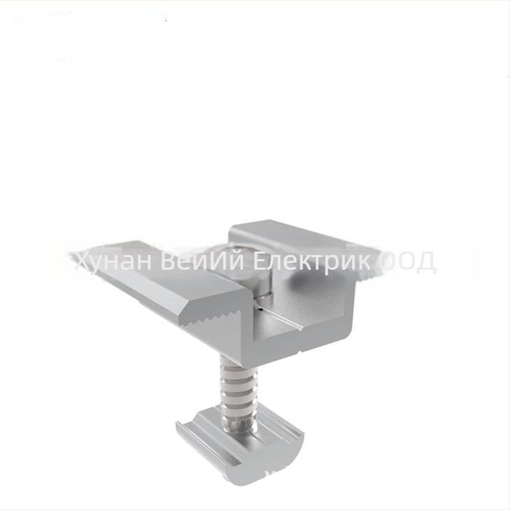 Соларен монтажен държач от алуминиева сплав – комплект притискащи блокове за алуминиеви профили с плъзгач и гайка (тегло 0,053 кг)