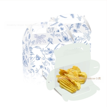 Подаръчна кутия за бонбити с форма на рог – куфарна кутия от картон 250gsm, офсетен печат, лого отпечатано, марка Xin Delie