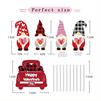 Градински знак за Деня на влюбените — UV печат, водоустойчив и влагозащитен (Произход: Dongguan; Бранд: DGQIANSHUN558, Ganshun; UV печат; Водоустойчив, влагозащитен и UV-устойчив)