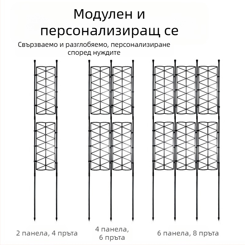 Пластмасово покрита стоманена решетка за външни градини и балкони; опора за рози, рамка за пергола, градински екран