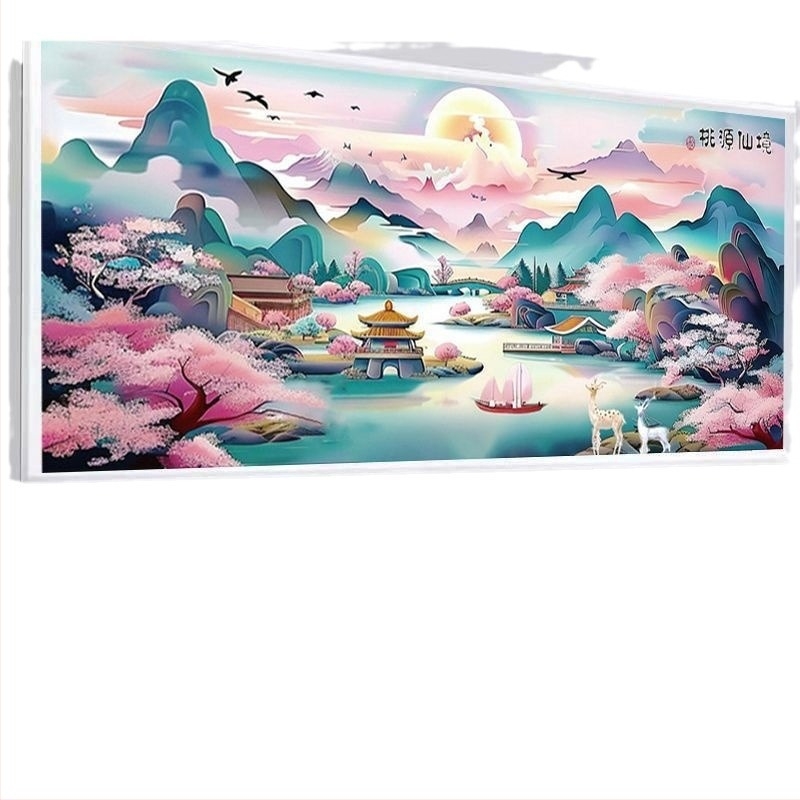 Taoyuan Wonderland кръстат бод – комплект за бродиране върху памучно платно 11CT, голям пейзаж за всекидневна и спалня