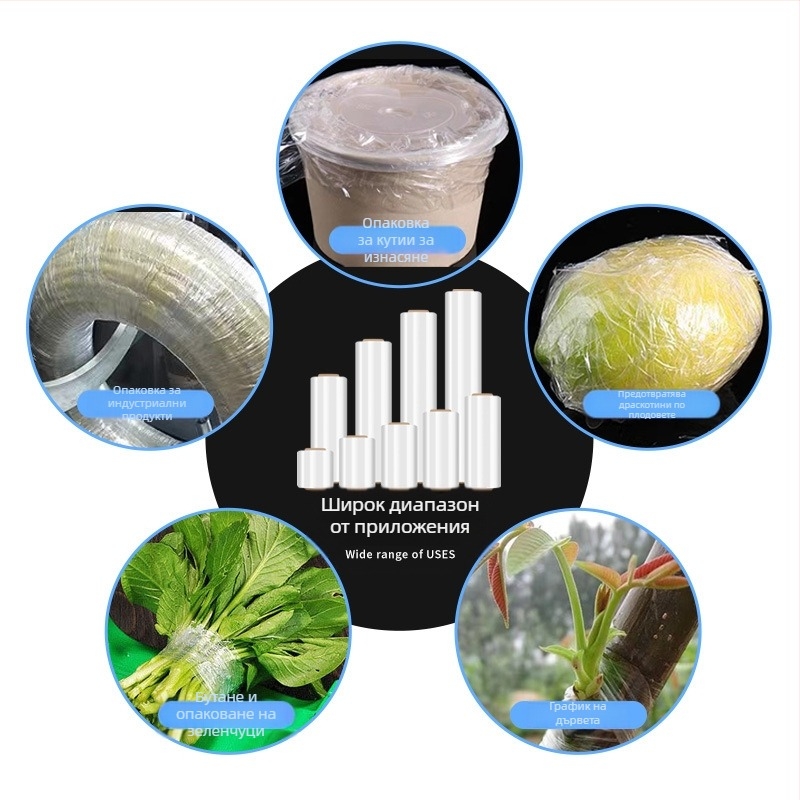 PE разтягащо фолио със хартиено ядро – самозалепващо защитно опаковъчно фолио за индустриално опаковане, дължина 100, персонализируемо