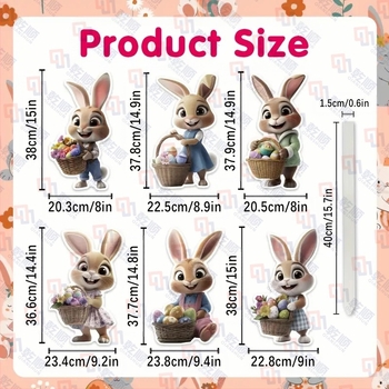 Великденска градинска табелка на стълб за тревна площ – водоустойчива, влагоустойчива и UV-устойчива (фестивални вложки; дворни декорации; събитийни табели)