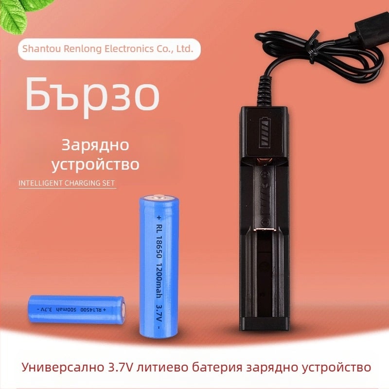 Renlong Electronics USB зарядно за литиеви батерии 18650/14500, едно гнездо, 4.2V 1A, CE сертифицирано
