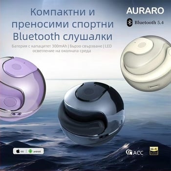 Air conduction Neckband слушалки с шумопотискане, 8+ часа автономия, Bluetooth 5.0, обхват 10 м, IPX5 водо- и прахоустойчиви
