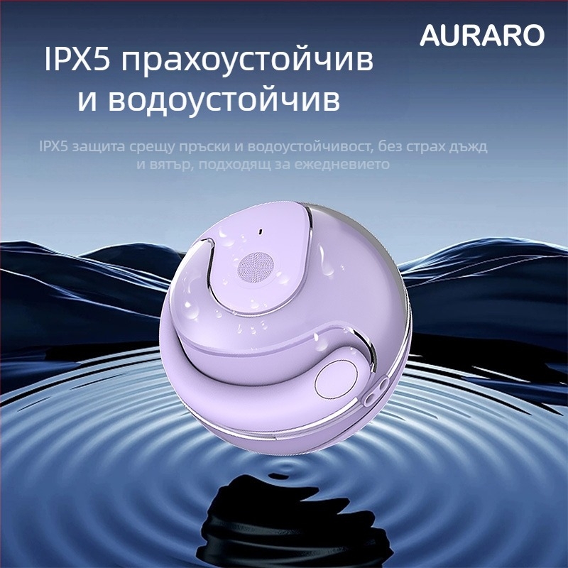 Air conduction Neckband слушалки с шумопотискане, 8+ часа автономия, Bluetooth 5.0, обхват 10 м, IPX5 водо- и прахоустойчиви